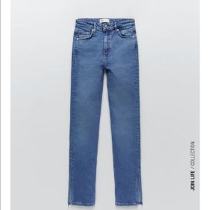 Zara Split Skinny High Rise Jeans